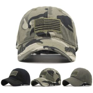 Men USA Flag Camouflage Baseball Cap Army Embroidery Cotton Tactical Snapback Dad Hat Male Summer Sports America