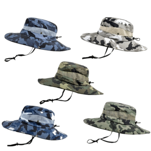 Quick-Dry Men&apos;s Outdoor Fishing Hat with Wide Brim & Breathable Mesh Panels – Adjustable Chin Strap, 5 Colors Navy/Beige/Camouflage & More – Machine Washable Sun Hat for Camping, Beach, Hiking – Ideal Christmas/Thanksgiving/Father’s Day Gift, Adventure