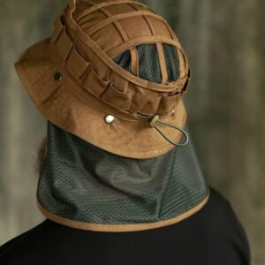 Tactical boonie hat with neck cover, Bucket chin strap hat for man, Cooling hat