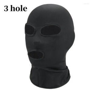 Berets Black Full Face No Hole Cover Hat Women Men Army Tactical Cs Balaclava Cap Sun Uv Protection Bike Motorcycle Multi-Hole Ski Mask